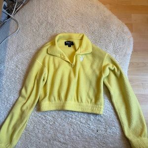 Yellow Play Boy cropped zip up